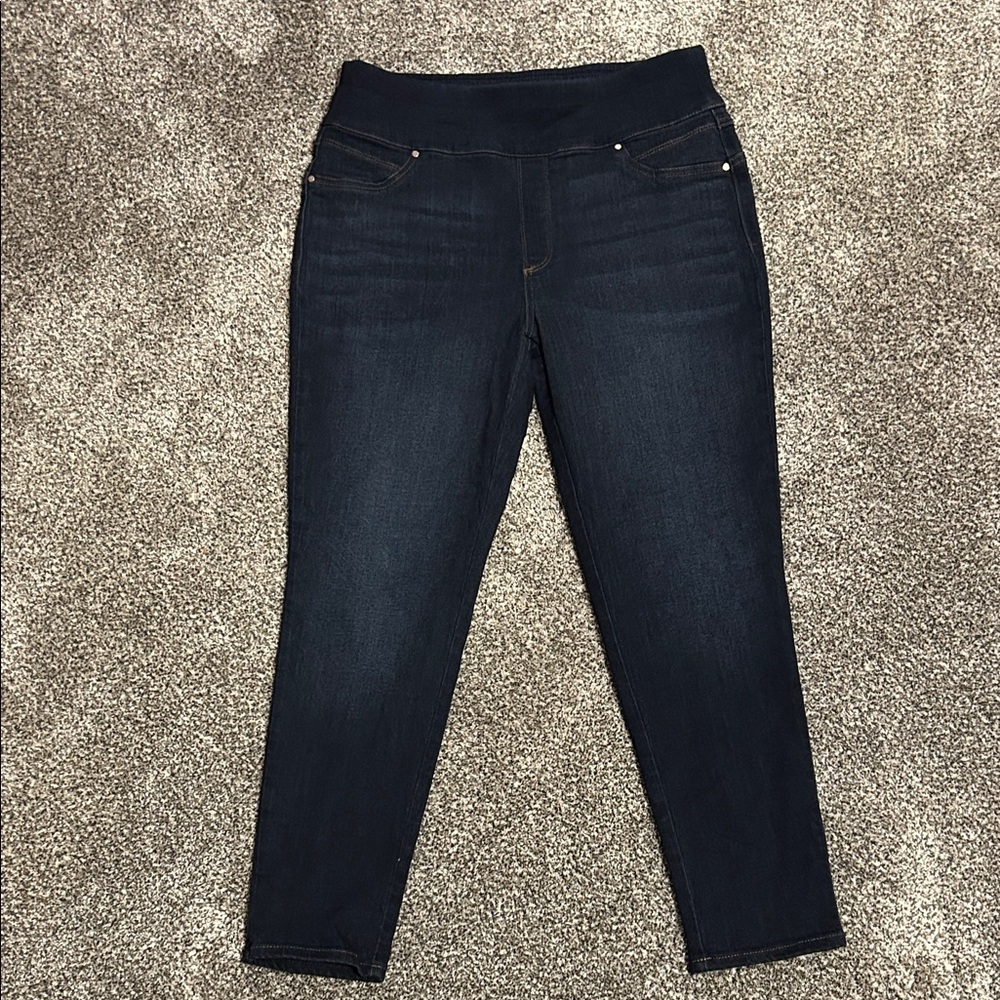Chicos Perfect Stretch pull on jegging ankle 1 Women's Dark Blue Jeans